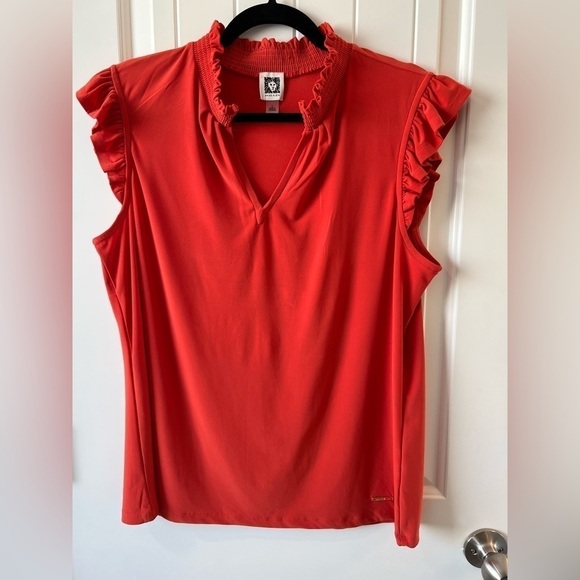 Anne Klein Size L Orange Blouse - Picture 1 of 3